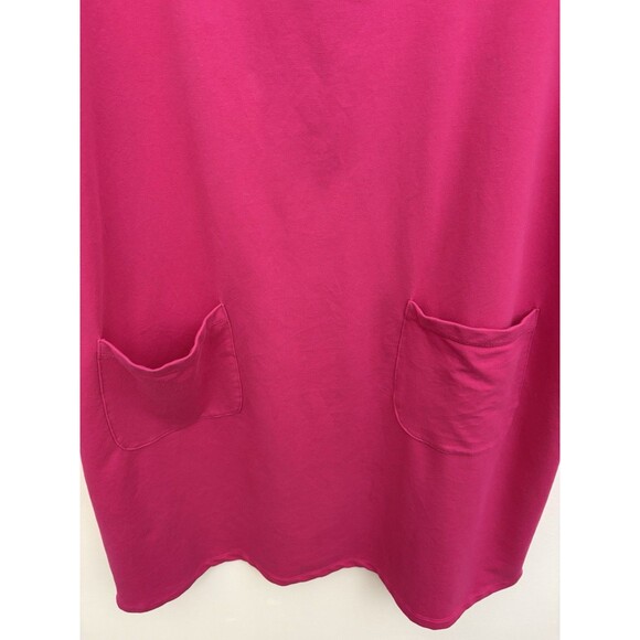 Susan Graver Women’s Shift Dress Pink 1XL Pullover V Neck Short Sleeve Pockets - Picture 9 of 11